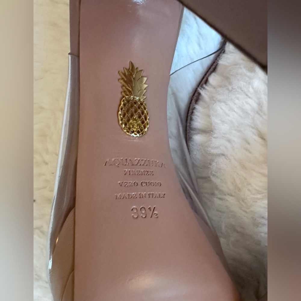 NWT AQUAZZURA Temptation 130mm Platform Leather & PVC Heels 39.5 (US 8.5 - 9.5) - Picture 9 of 12